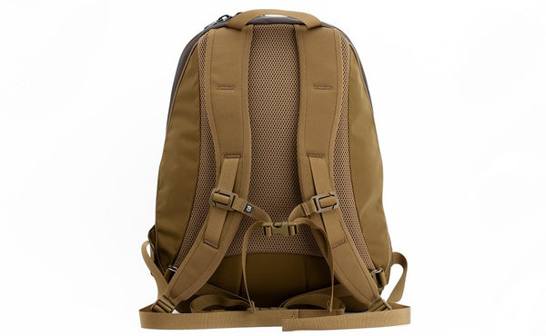 A reverse shot of the Guide's Edition Synapse 25 showing the shoulder straps, sternum strap, and removeable hip belt.